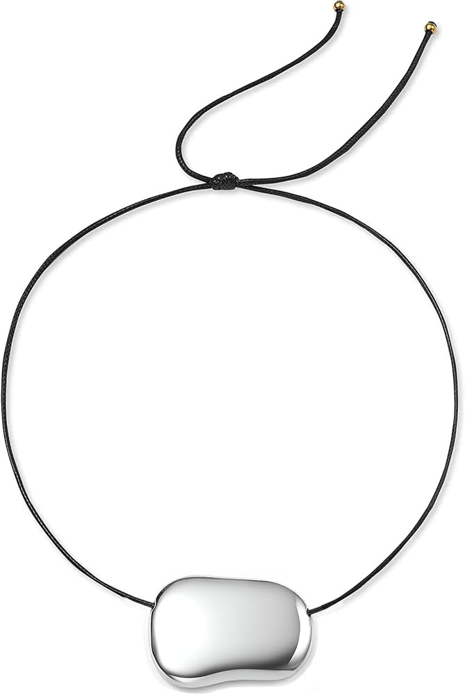 SHINYY Bean Necklace for Women | 18K Gold Plated Chunky Rope Pendant | Trendy Jewelry for Her | Amazon (US)