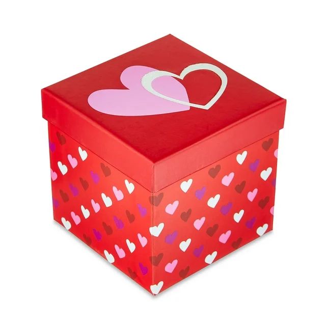 Valentine's Day Small Pink Heart Square Gift Box by Way To Celebrate | Walmart (US)