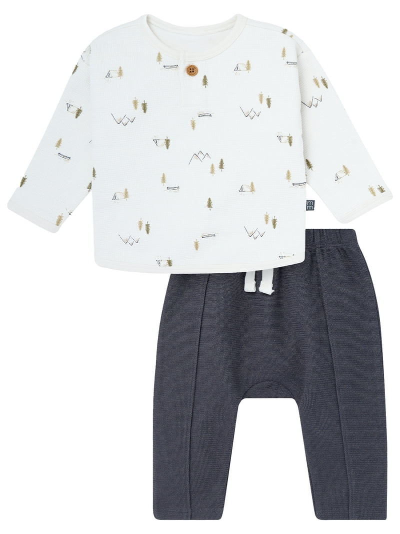 Modern Moments by Gerber Baby Boy Top and Harem Pants Outfit Set, Sizes 0/3 Months - 24 Months | Walmart (US)
