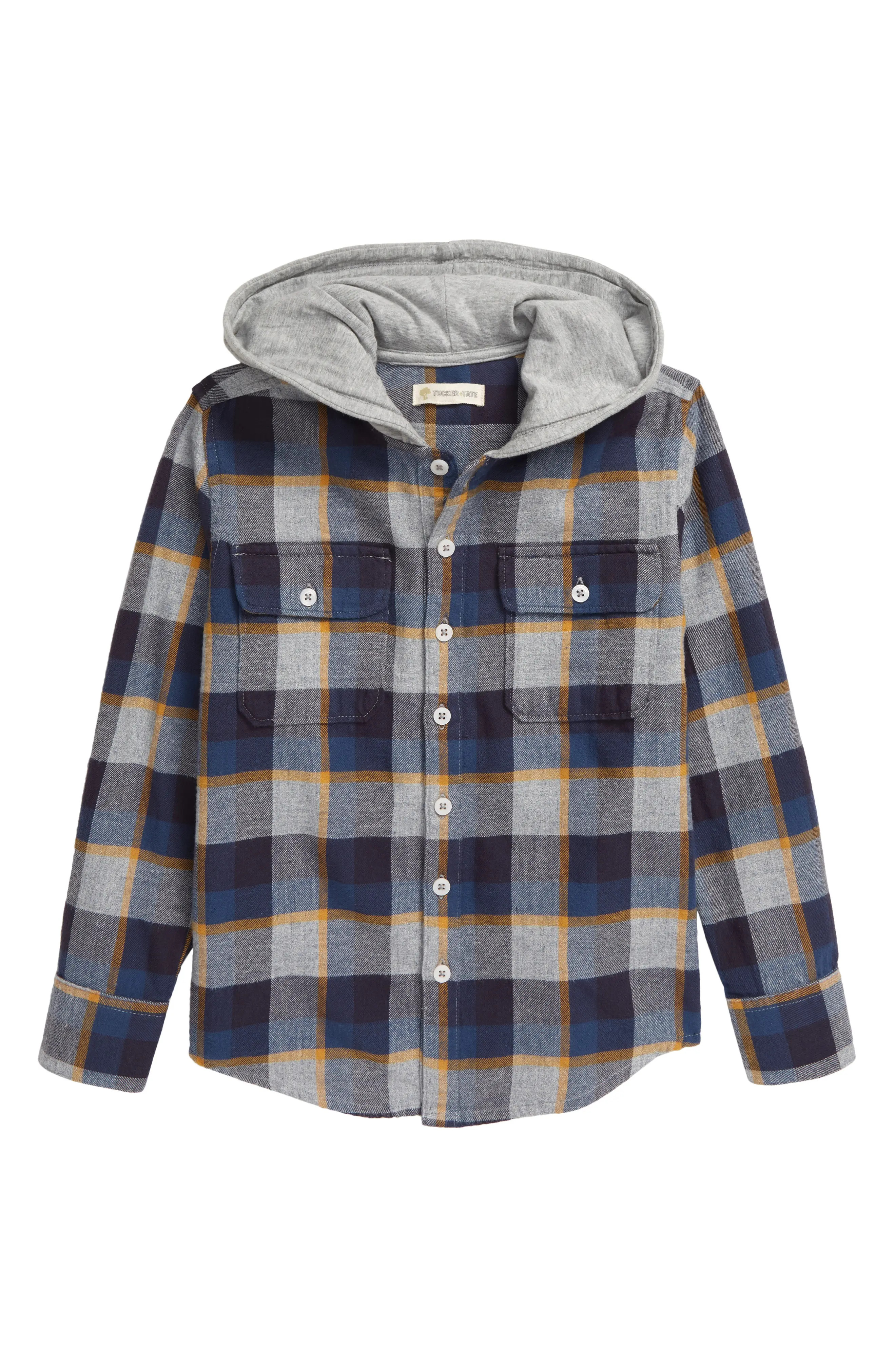 Kids' Hooded Button-Up Shirt | Nordstrom