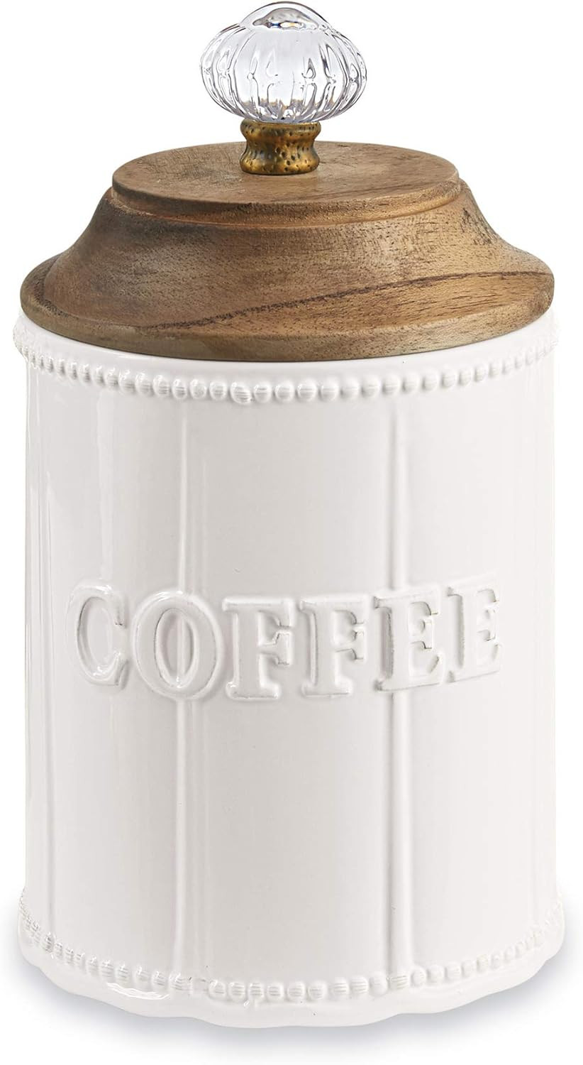 Mud Pie Circa Door Knob Coffee Canister, Wood | Amazon (US)