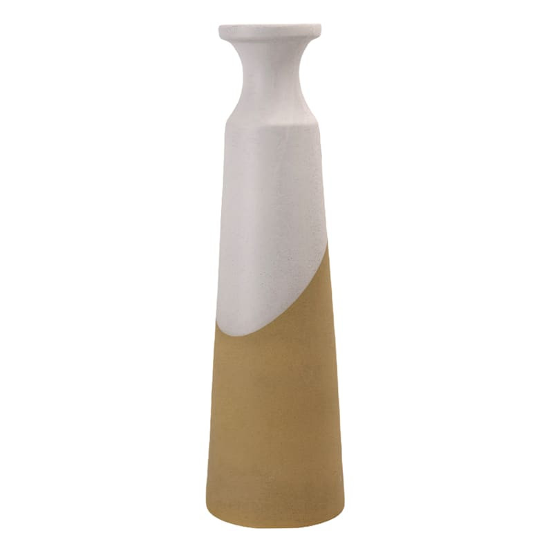 Two-Tone Terracotta Ceramic Floor Vase, 30" | At Home