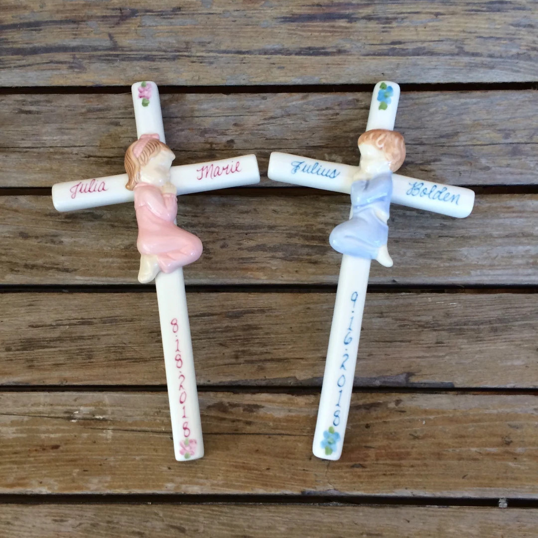 Porcelain Praying Child Cross Baby/Christening Gift | Etsy (US)