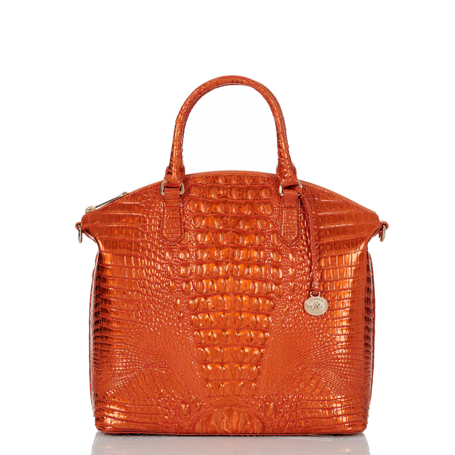 Large Duxbury Leather Satchel | Orange Potion | BRAHMIN | Brahmin