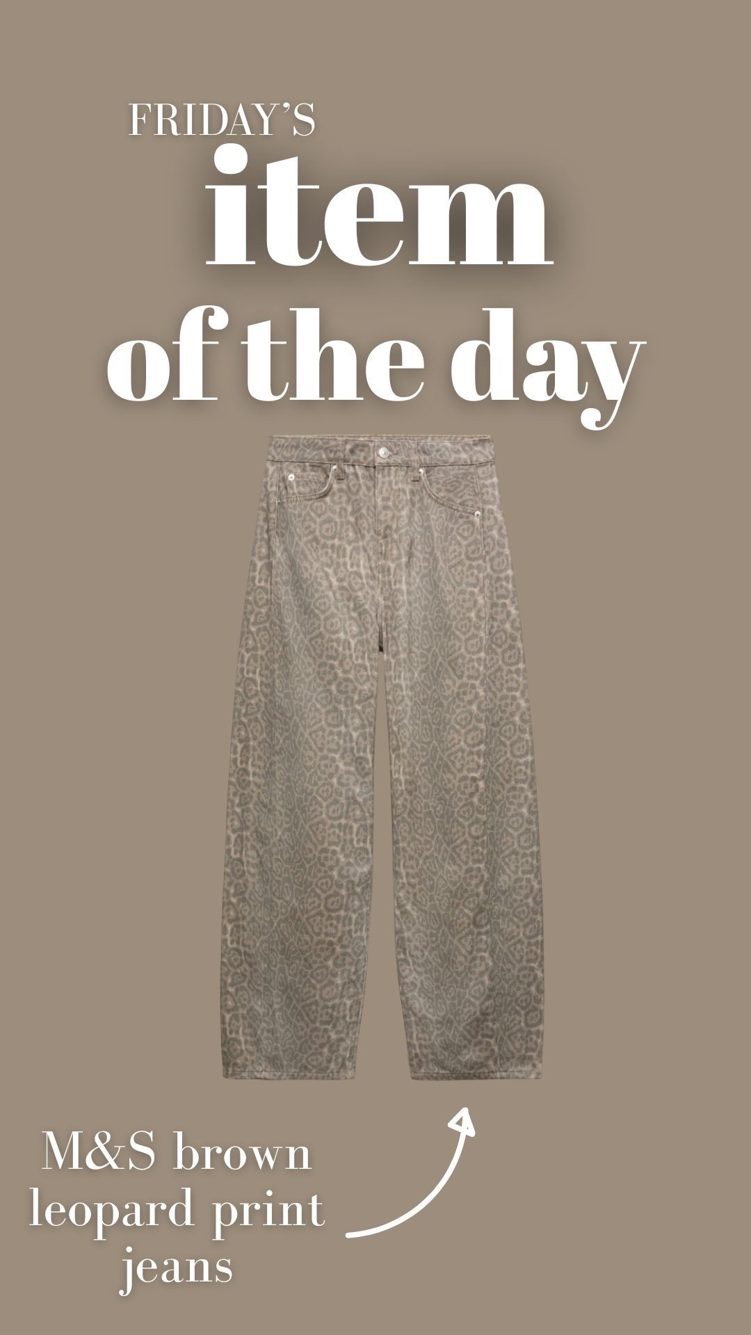 New in M&S brown leopard jeans

#LTKautumn #LTKuk