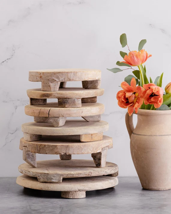 Vintage Carved Teak Chapati Riser (Free Shipping) | Etsy (US)