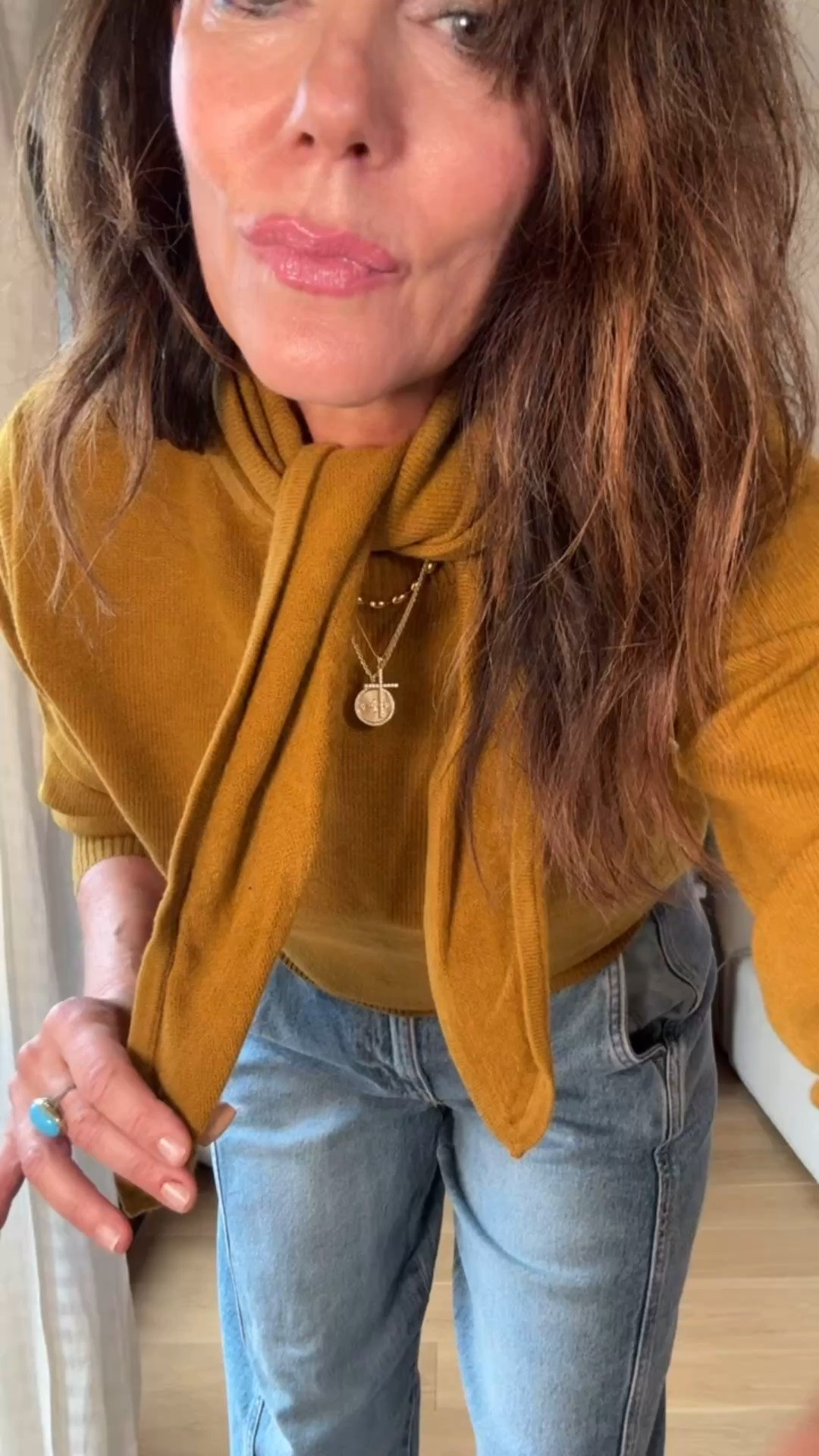 Hit the motherload @walmart wearing size 6 jeans - for reference I’m normally size 38 in jeans, and I’m 5’5” sweater with scarf is the best color and love the detachable scarf- wearing small #walmartpartner

#LTKOver40 #LTKTravel #LTKWorkwear
