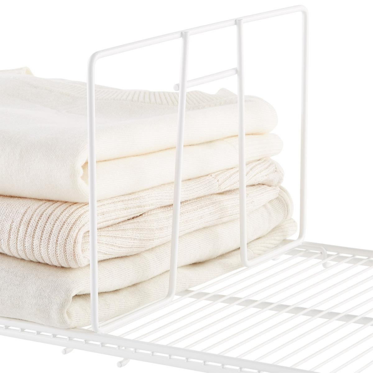 White Elfa Ventilated Wire Shelf Dividers | The Container Store