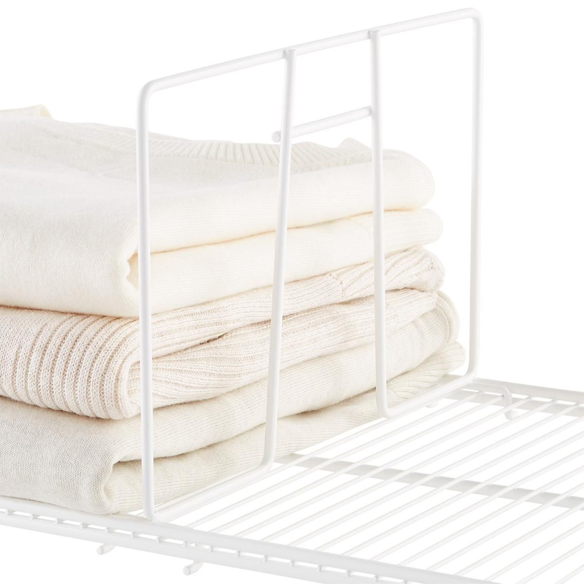 White Elfa Ventilated Wire Shelf Dividers | The Container Store