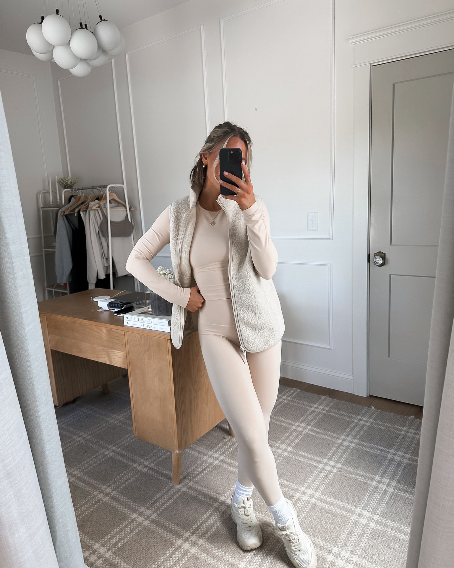 Coziest little vest! 🤩 I am loving this neutral look and especially love that all of these pieces could be worn with so many different things! 👏🏻 size small in the top, 4 in the leggings. Vest is TTS but size up if you plan on layering either bulkier things! 

#LTKSeasonal #LTKActive #LTKStyleTip