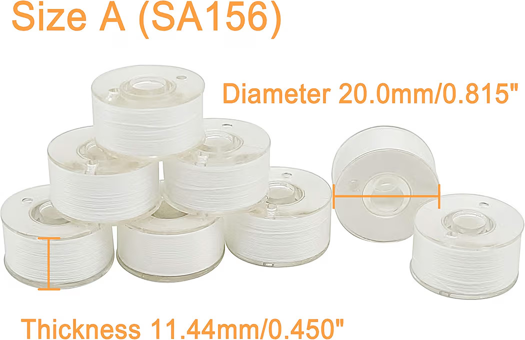 New brothread 25pcs White 60S/2 (90WT) Prewound Bobbin Thread Plastic Size A SA156 for Embroidery... | Amazon (US)
