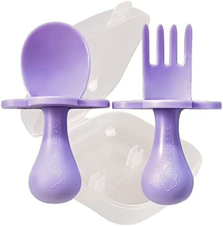 Grabease Baby and Toddler Self-Feeding Utensils – Spoon and Fork Set for Baby-Led Weaning – Made of  | Amazon (US)