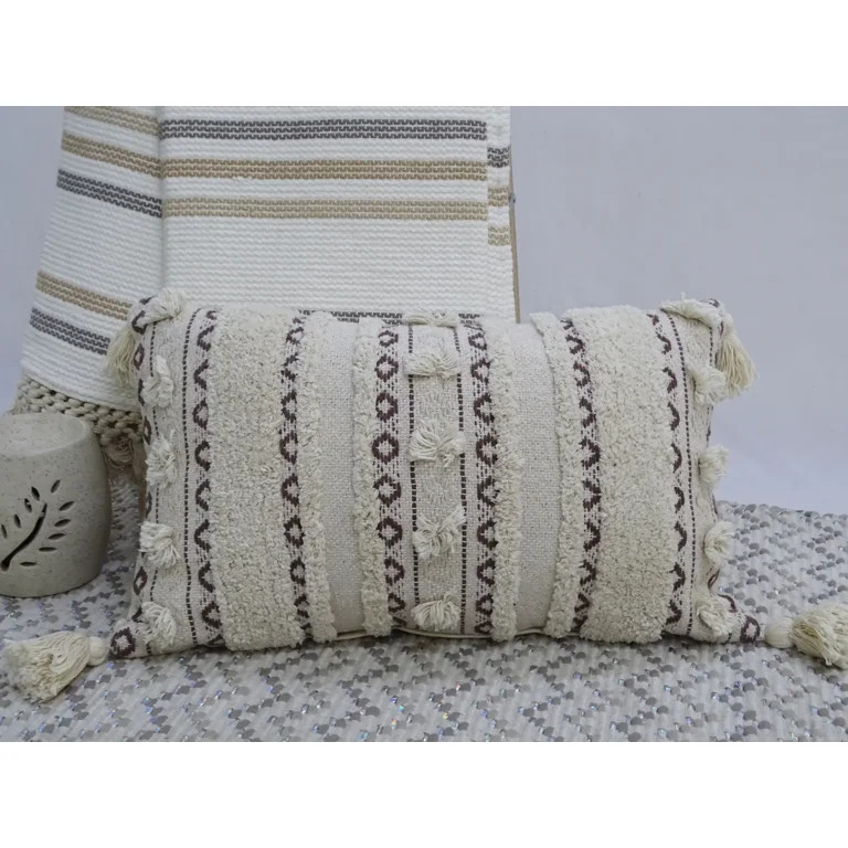 Handwoven 14"X 24" Throw Pillow with Fringes | Walmart (US)
