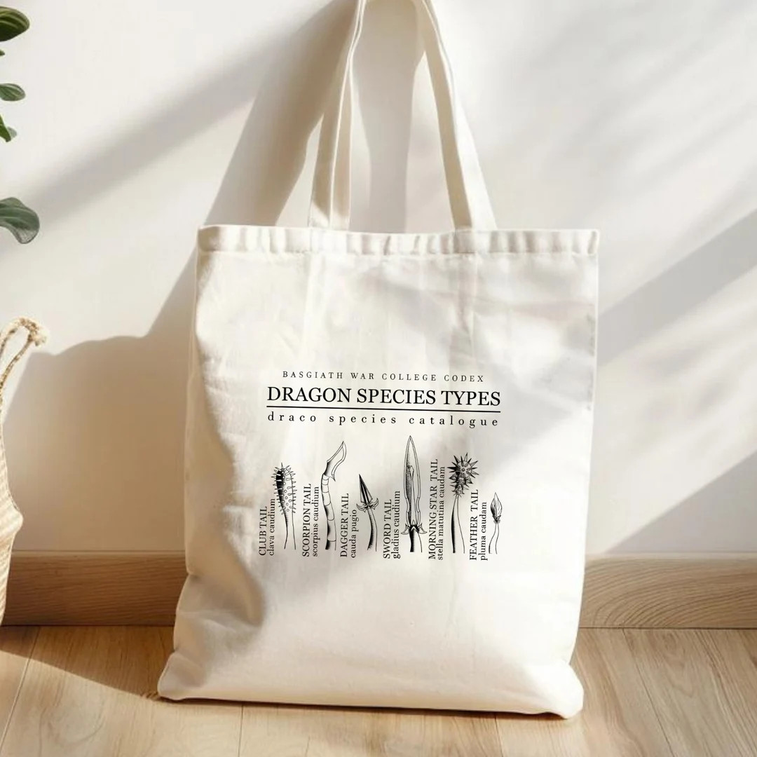 Fourth Wing Canvas Tote Bag, Dragon Species Type, Dragon Rider, Basgiath War College, Gift for Re... | Etsy (US)