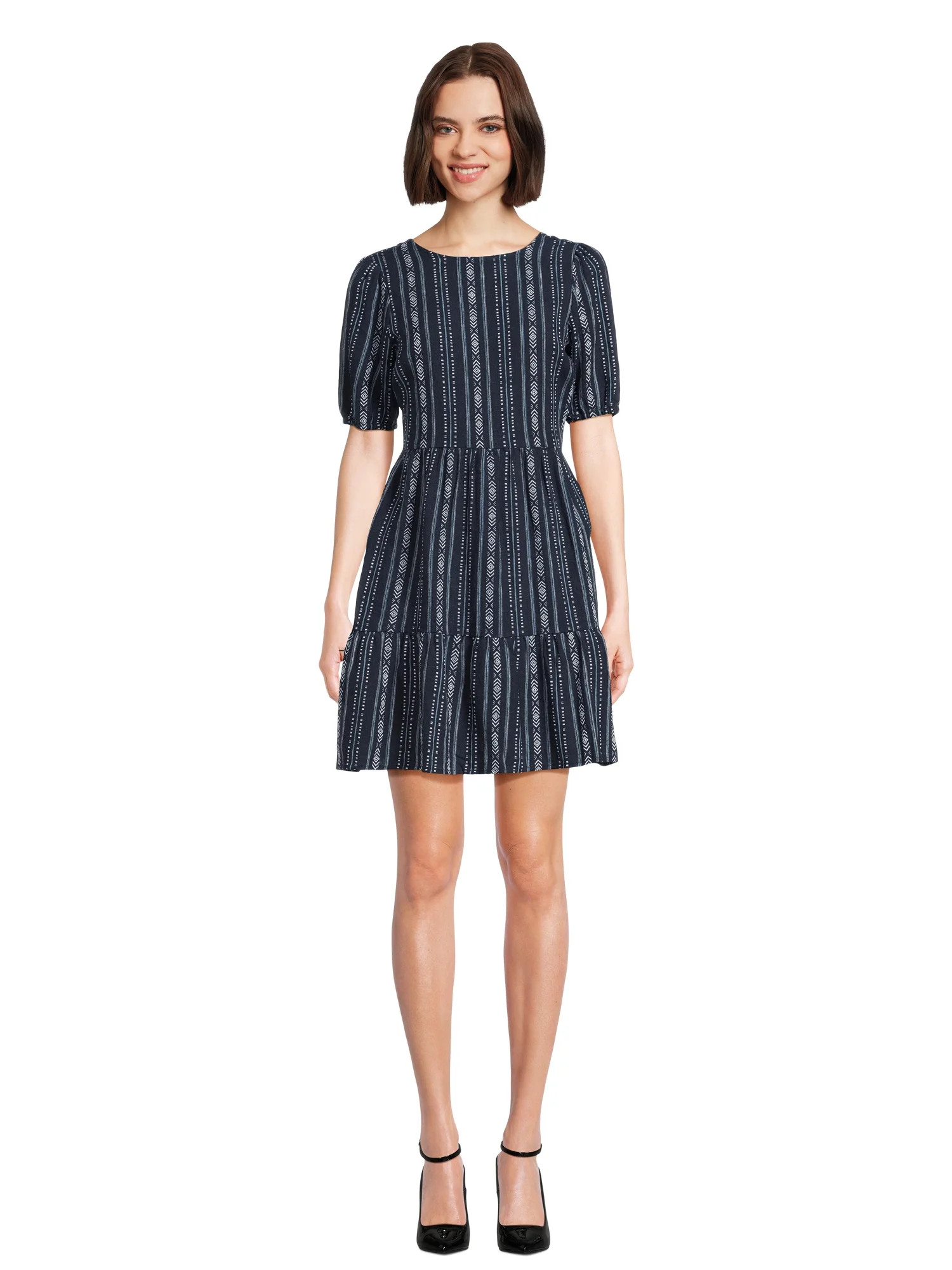 Time and Tru Women's Tie Back Mini Dress, Sizes XS-XXXL | Walmart (US)