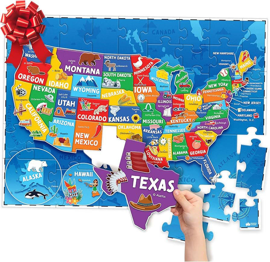 United States Puzzles for Kids Ages 4-6 - Educational Toys for 4+ Year Old Boys & Girls - 70pcs U... | Amazon (US)