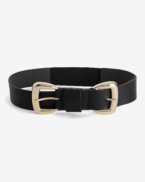 Wide Double Buckle Belt | Express