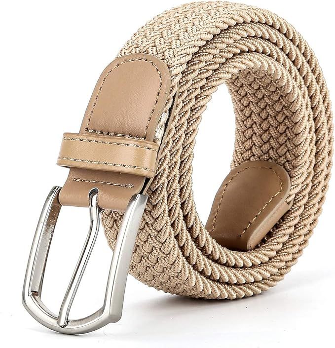 Braided Canvas Woven Elastic Stretch Belts for Men/Women/Junior with Multicolored | Amazon (US)