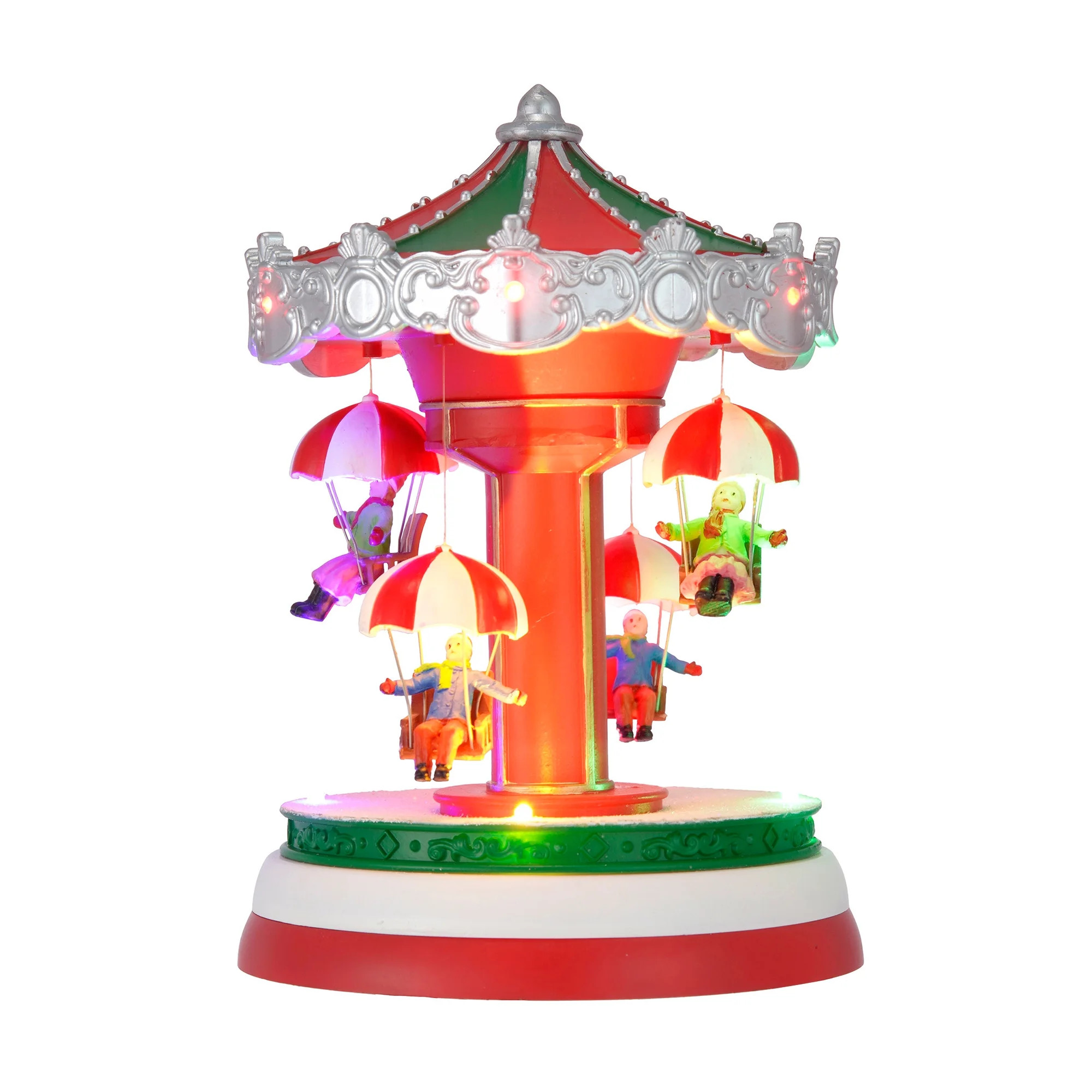 Animated Christmas Village Umbrella Ride Decorative Figurine, 6 in, by Holiday Time | Walmart (US)