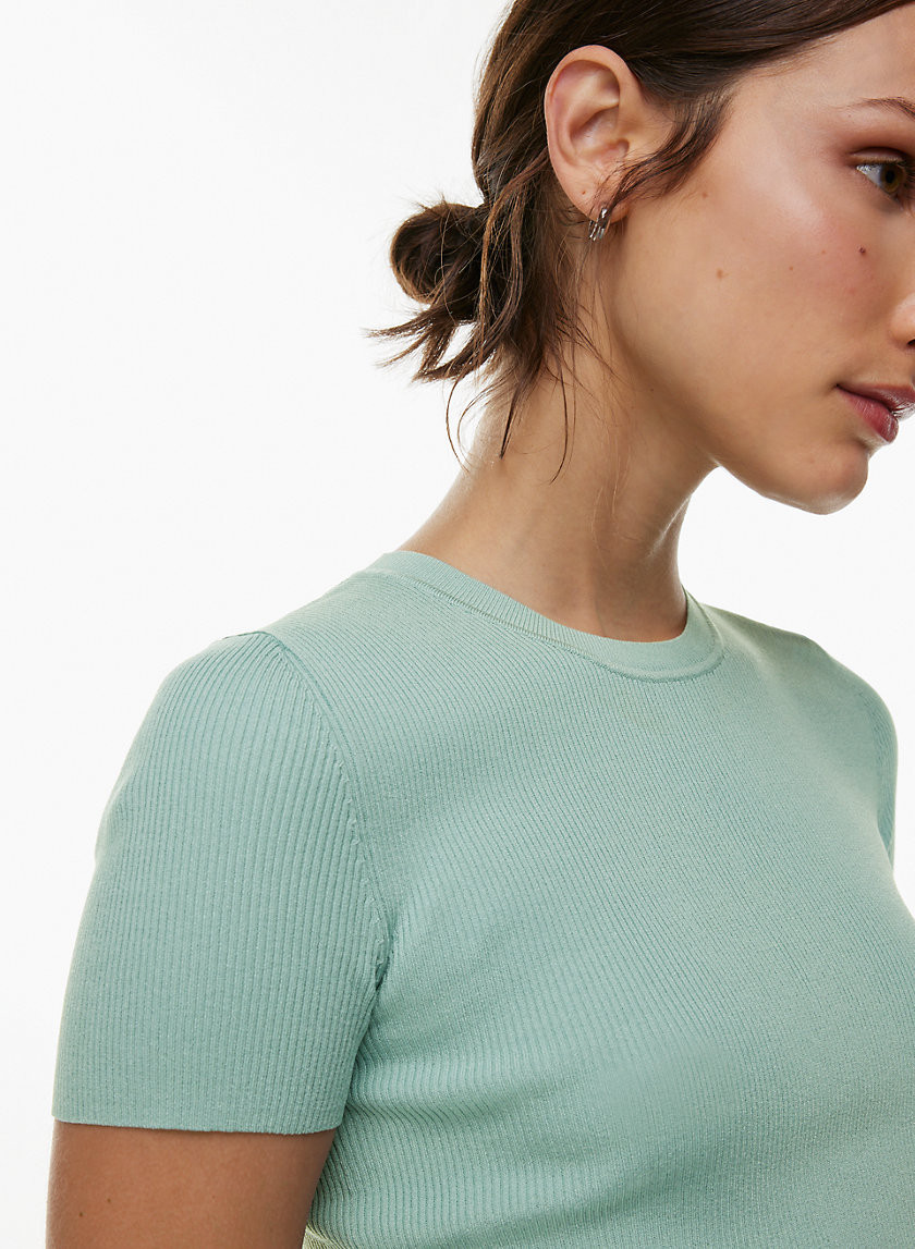 Aritzia Babaton Women's Tisch Top in Aquamarine Green size 2XS | Viscose/Nylon | Aritzia