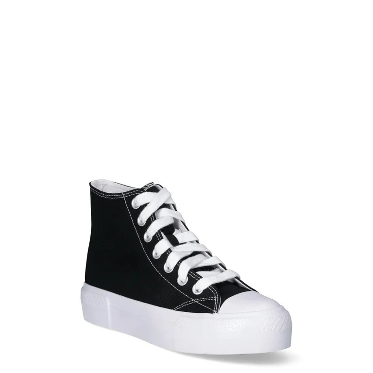 No Boundaries Platform Lace Up High Top Sneakers, Women’s | Walmart (US)