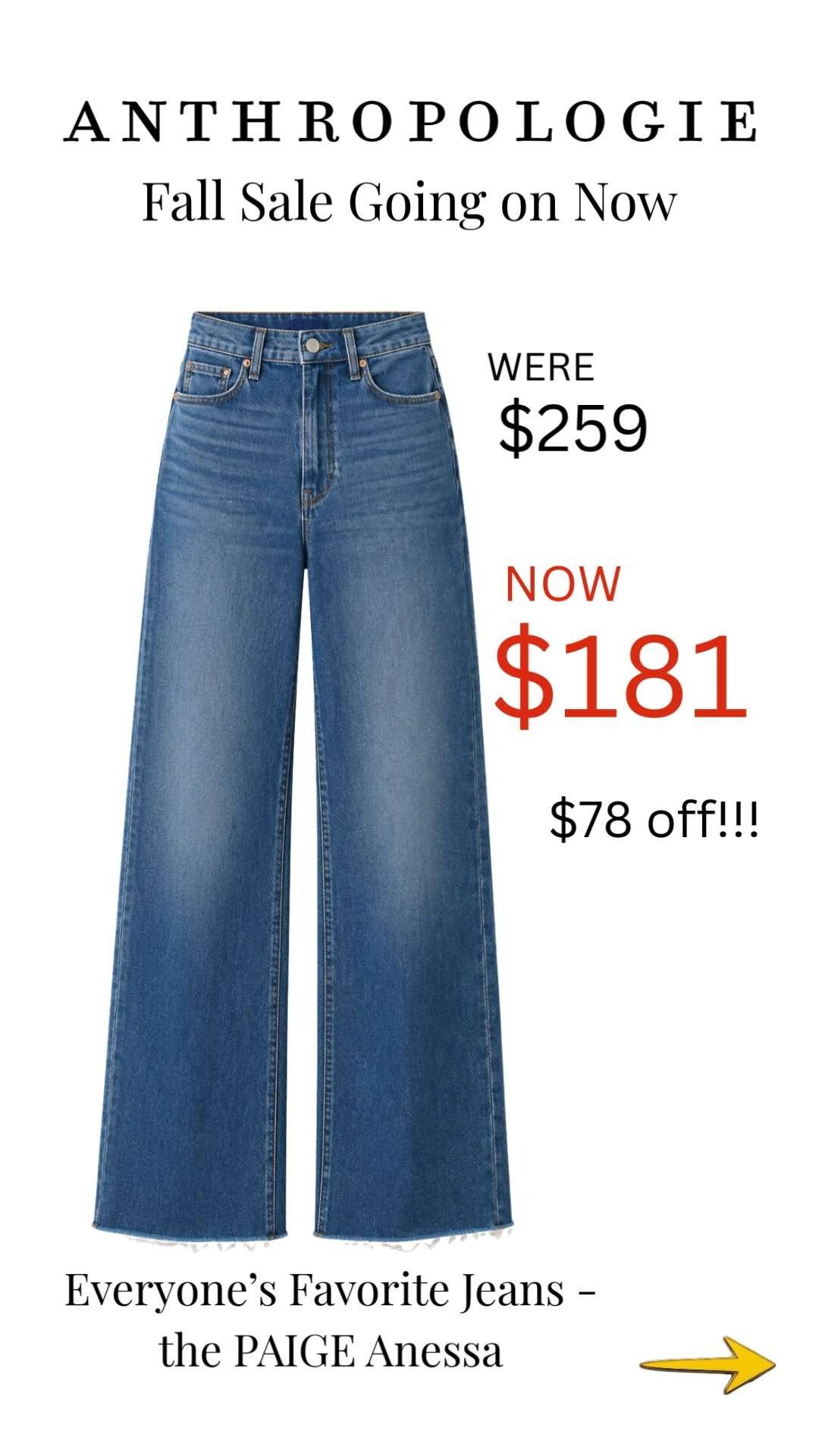 The PAIGE Anessa High-Rise Wide-Leg Jeans are everyone's favorite for a reason! 👖 They have a flattering high-rise fit, an easy wide-leg silhouette, and they're one of those premium denim styles you'll wear year after year. If you've been waiting to invest in a pair, now is the perfect time.

💡 LTK MADE EASY
❤️ Heart = Support my posts!
🔖 Save = Get sale & restock alerts
📋 Lists = Keep favorites organized
📲 Share = Send lists and products to a friend. Hello, Christmas List!
💬 Comment = Ask me anything about sizing or styling. :-) 

 #LTKootd #LTKOver40 #LTKSaleAlert