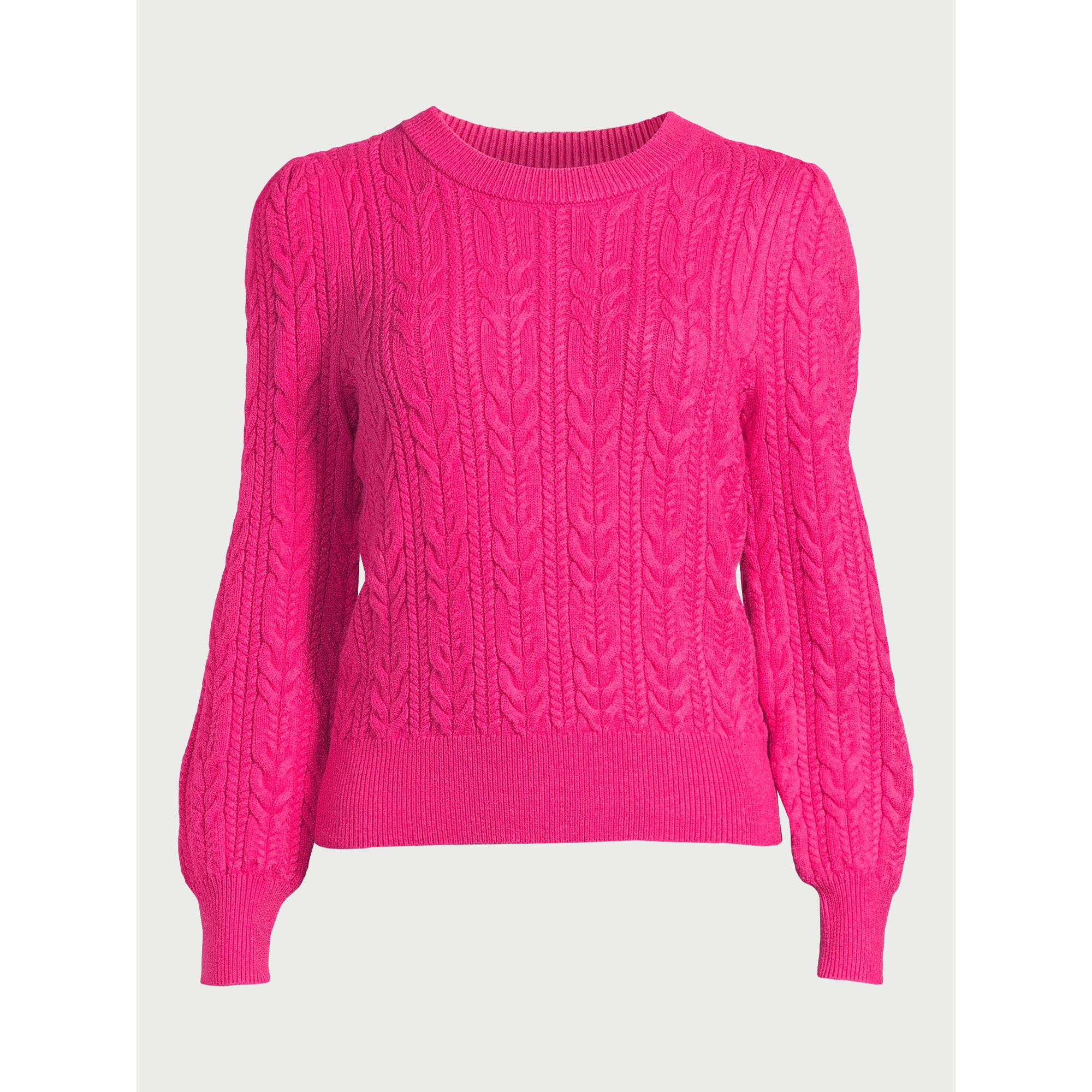 Scoop Women’s Cable Knit Crewneck Sweater, Sizes XS-XXL - Walmart.com | Walmart (US)