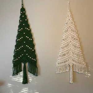 Macrame Christmas Tree Wall Hanging: Boho Xmas Decor - Etsy | Etsy (US)