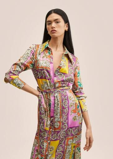 Baroque print dress | MANGO (US)