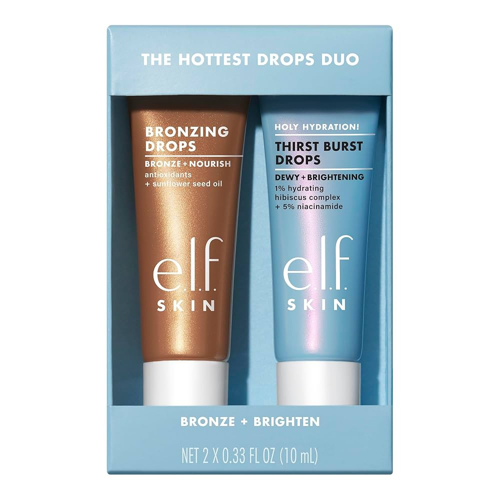 e.l.f. SKIN The Hottest Drops Duo, Holy Hydration! Thirst Burst & Bronzing Skincare Set, For A De... | Amazon (US)