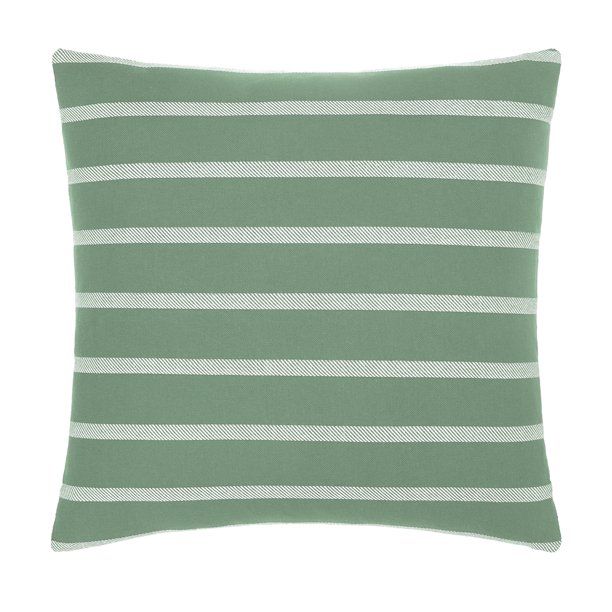 Gap Home Yarn Dyed Twill Stripe Decorative Square Throw Pillow Olive/White 18" x 18" | Walmart (US)