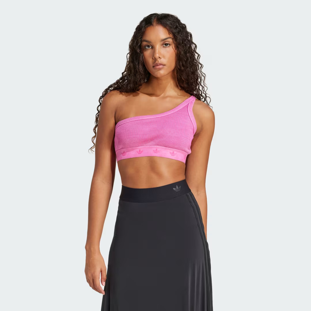 adidas Ribbed One-Shoulder Top Semi Lucid Fuchsia L Womens | adidas (US)