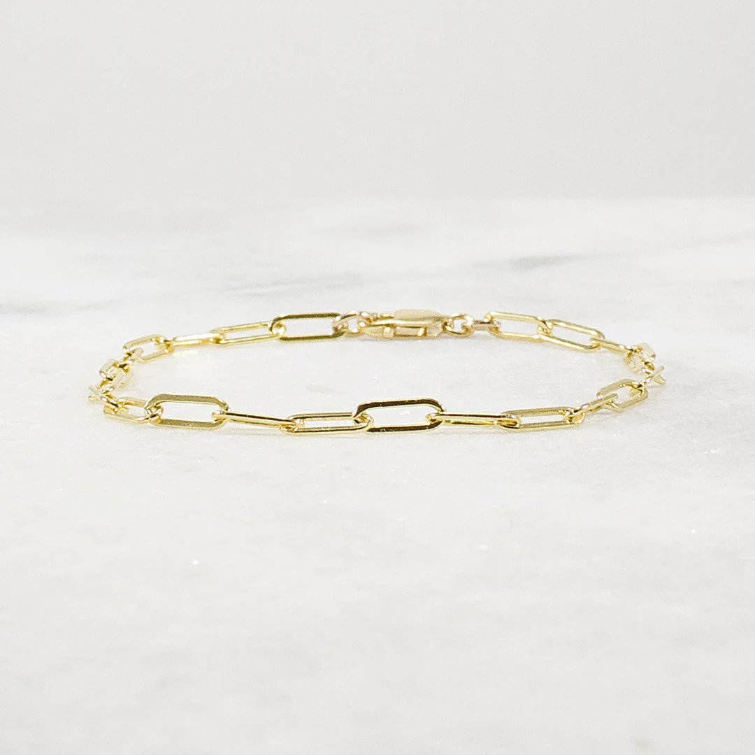 Gold Paper Clip Bracelet, Small Link, Medium Link, 14k Gold Filled, Women, Girlfriend, Mom Gift, ... | Etsy (US)
