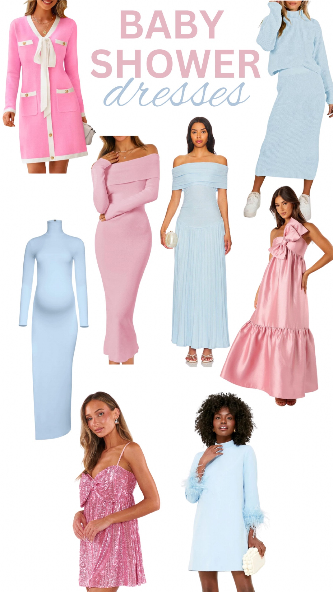 Baby shower dresses. Maternity clothes. Bump fit. Casual baby shower. Fancy baby shower. Pink baby shower dress. Blue baby shower dress  

#LTKBaby #LTKStyleTip #LTKBump