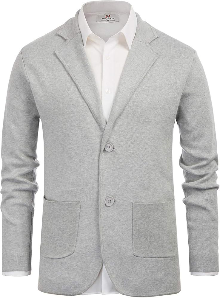 PJ PAUL JONES Men's Cardigan Sweater Shawl Collar Button Down Knit Blazer Jacket Knitwear | Amazon (US)