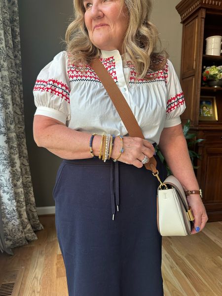 Top size XL 15% off code NANETTE15
Skirt size large. French terry seeetshirt material. So cute! 

My favorite bag. It’s beautiful leather as you’d expect. If you’re buying one bag this summer; this would be it  

#LTKSeasonal #LTKOver40 #LTKMidsize