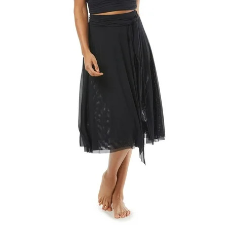 Women s Carmen Marc Valvo C2A926 Solids Mesh Swing Skirt Swim Cover Up (Black M) | Walmart (US)