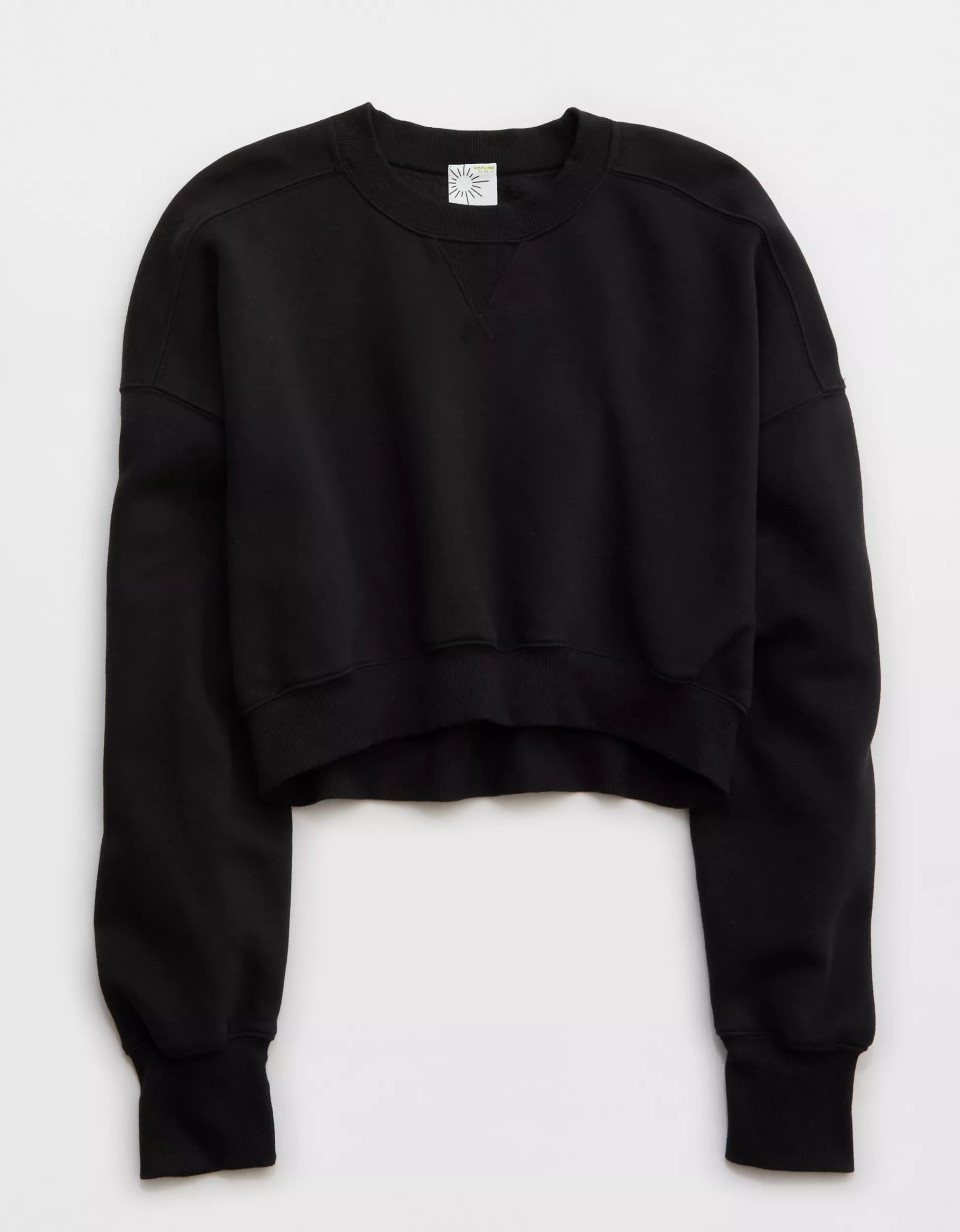 OFFLINE By Aerie Cloud Fleece Cropped Crewneck Sweatshirt | Aerie