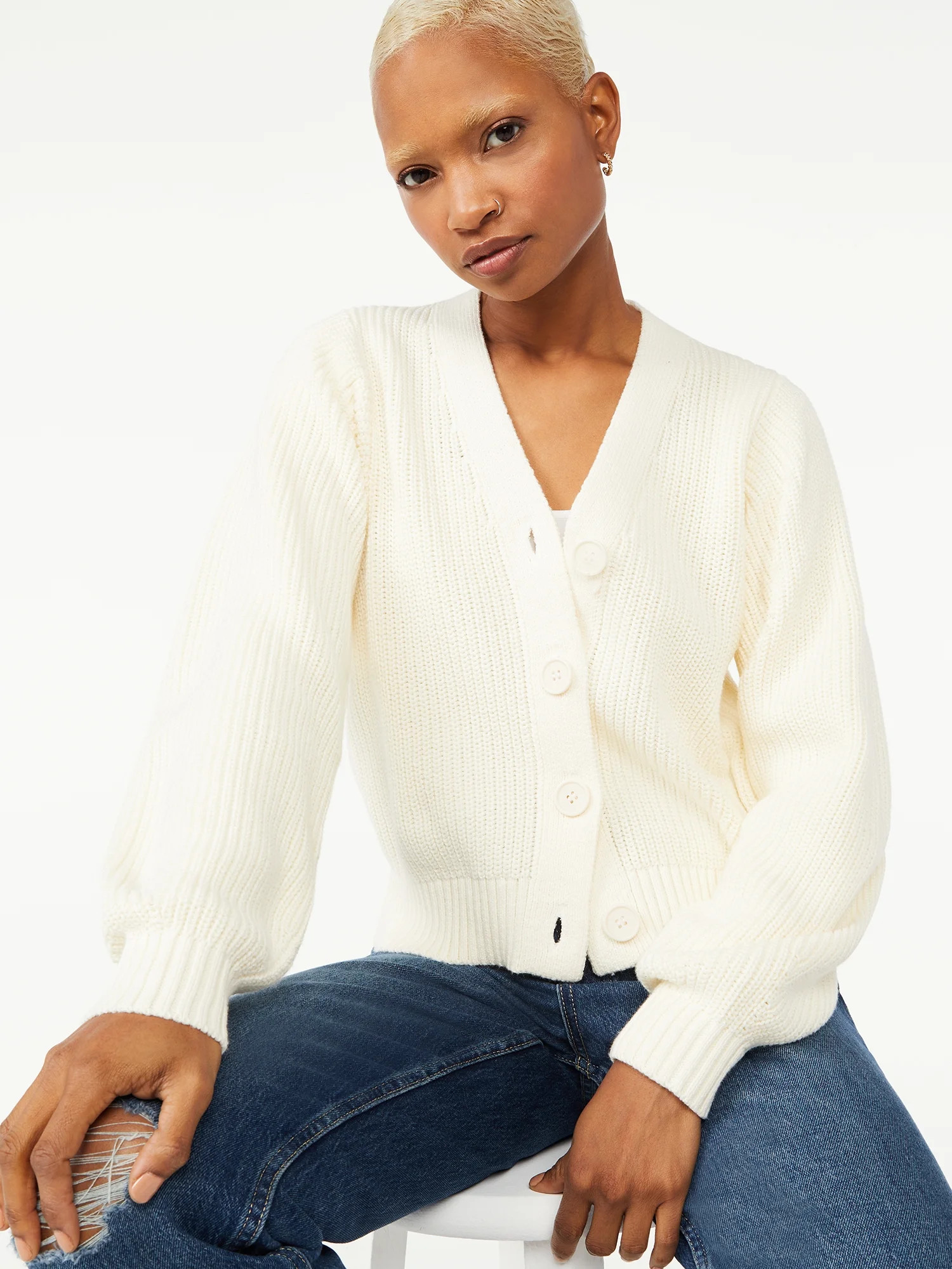 Free Assembly Women's Boxy Cardigan Sweater | Walmart (US)