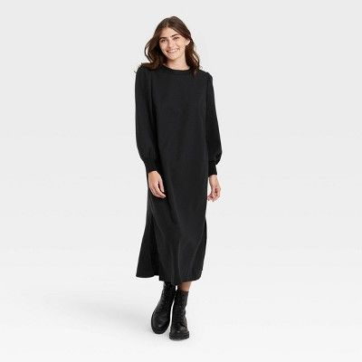 Women's Long Sleeve High Slit Knit Dress - Who What Wear™ | Target