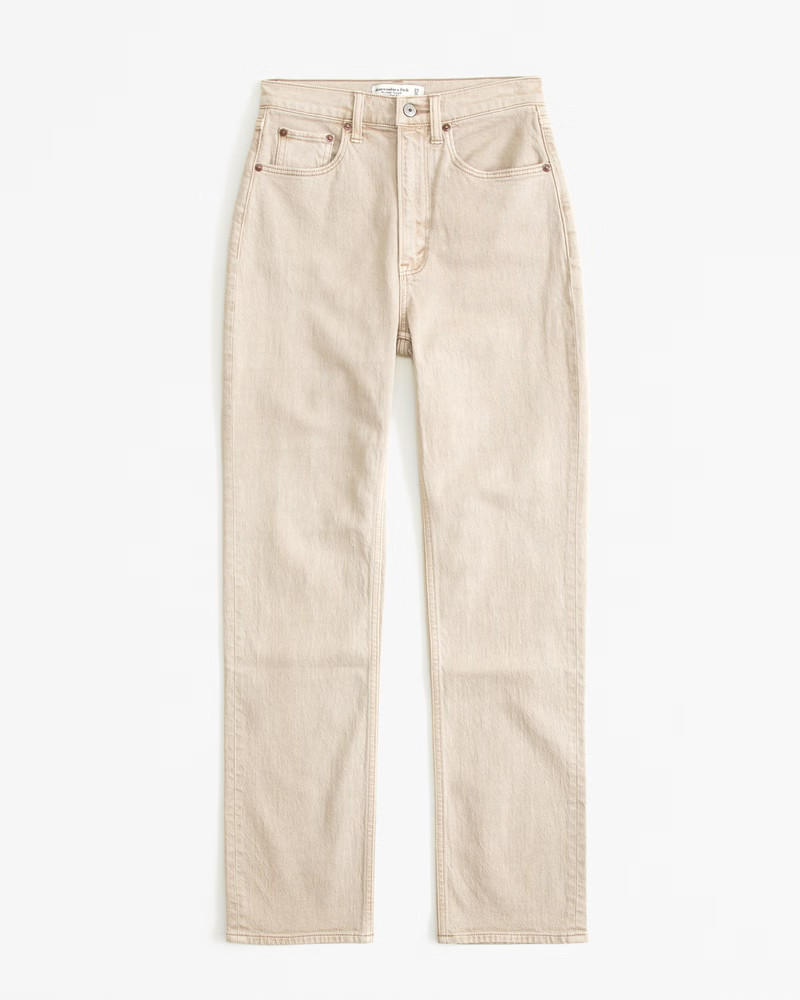 Curve Love Ultra High Rise Ankle Straight Jean | Abercrombie & Fitch (US)