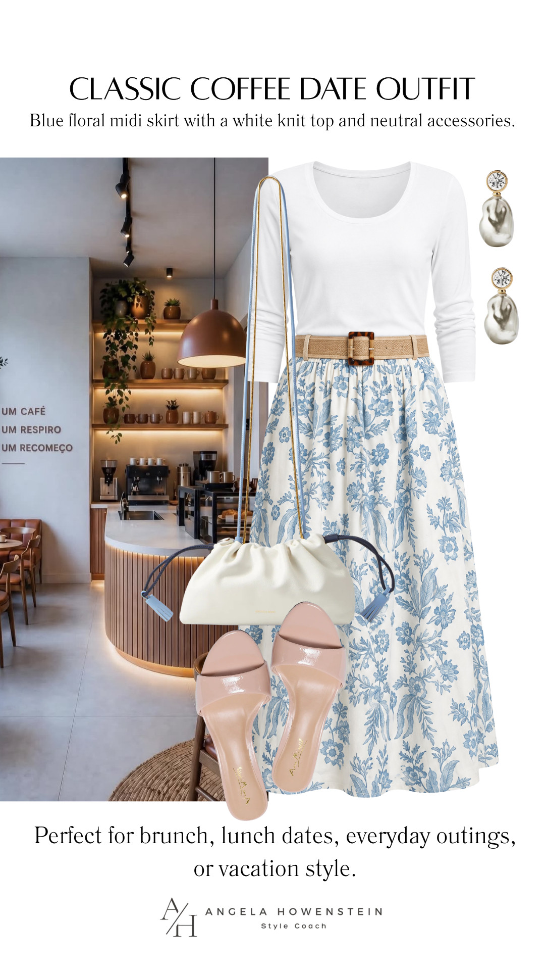 This is one of those outfits that always looks polished with minimal effort. A classic printed skirt, an easy white knit, and neutral accessories create a timeless look that's perfect for coffee dates, brunch, or everyday wear.

👩‍💻 LTK PRO TIPS
❤️ Heart = Support my posts ;-)
🔖 Save = Get sale & restock alerts for the things you love!
📋 Lists = Keep favorites organized (List ideas: Christmas, Birthdays, and Vacations!)
📲 Share = Send lists and products to a friend (or your daughters like me).
💬 Comment = Ask me anything, and I'll answer. ;-) 

 #LTKootd #LTKSeasonal #LTKOver40