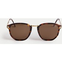 M&S Round Sunglasses Brown Mix | Marks & Spencer (UK)