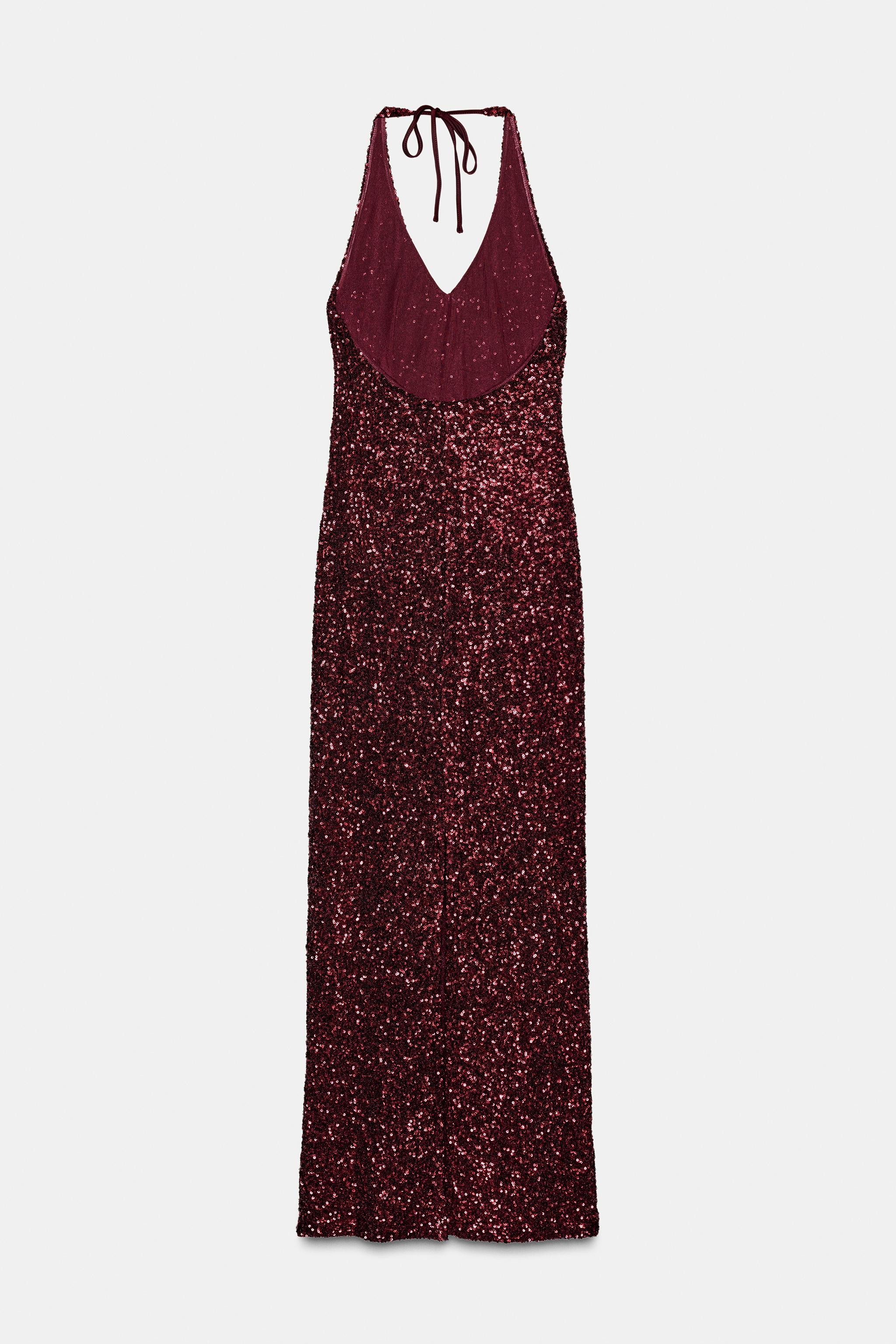 SEQUIN V-NECK DRESS | Zara US