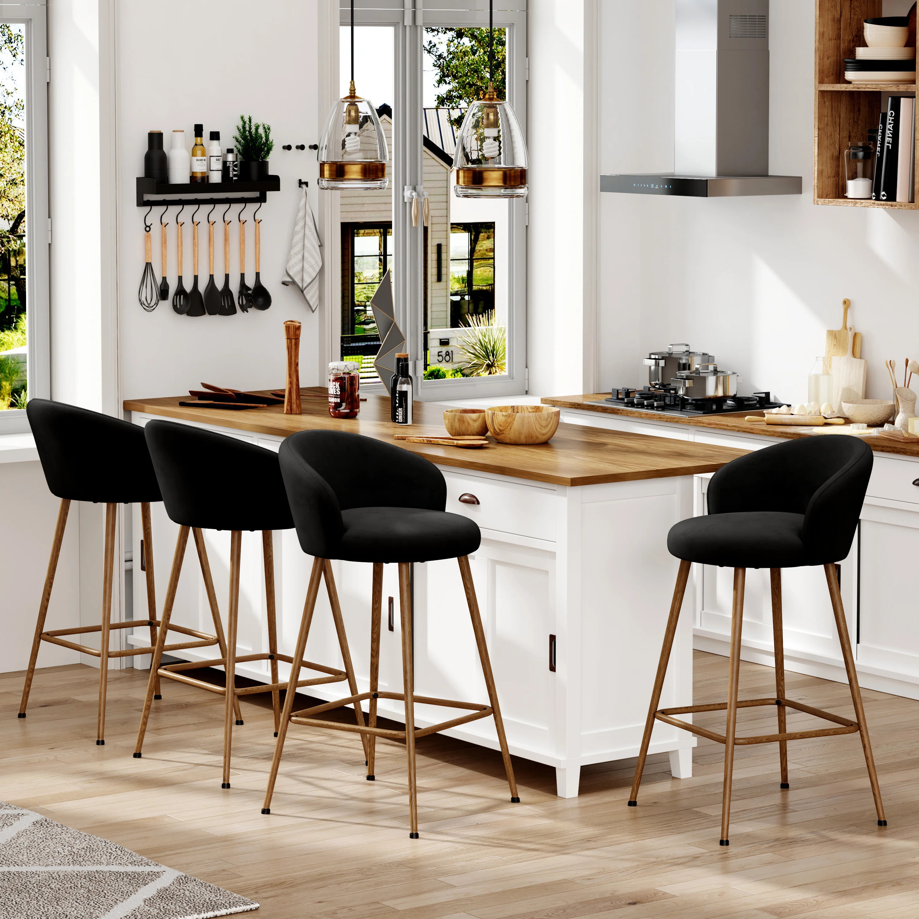 George Oliver Upholstered Counter Stool With Metal Frame & Reviews - Wayfair Canada | Wayfair North America