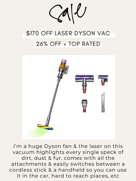 my Dyson vacuum is on big sale at Walmart 💃

the laser helps highlight alllll the dirt, dust & fur you can’t even see 

#LTKSaleAlert #LTKHome