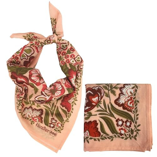 Handker Sylvia Bandana 22”x22 Premium Cotton Bandana for Women & Men - Wearable Multi-Purpose Accessory for Hair Scarf Neck Bag - Original Artist Design Lightweight Protective Coverage Unisex | Amazon (US)