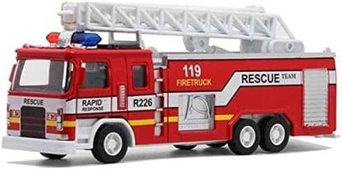 Diecast Fire Truck Engine Emergency Rescue Pullback Action Alloy Metal Toy Vehicle w/ Extendable ... | Amazon (US)