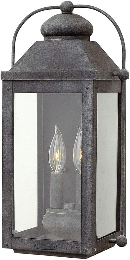 Hinkley Anchorage Collection Two Light Medium Outdoor Wall Mount Lantern, Aged Zinc | Amazon (US)