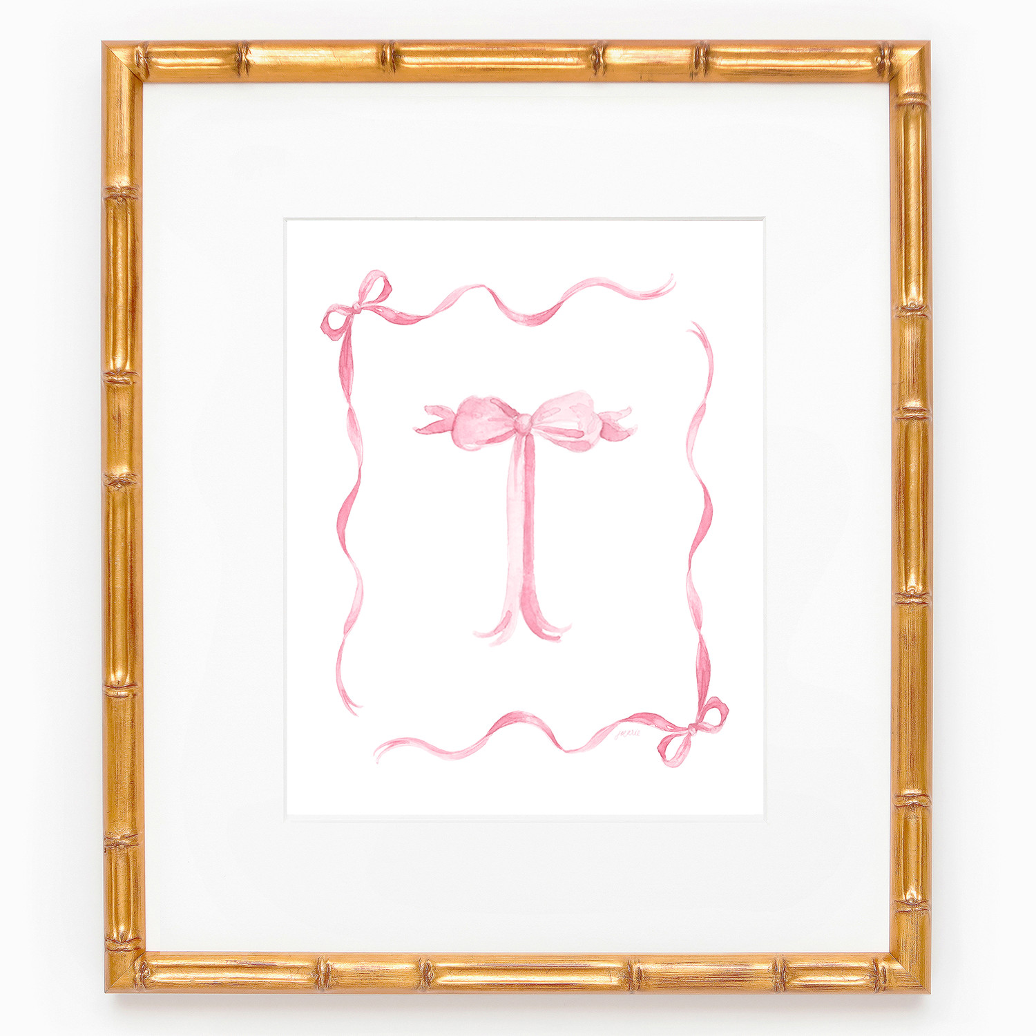 Pink Ribbons and Bows Monogram Art Print — Simply Jessica Marie | Simply Jessica Marie